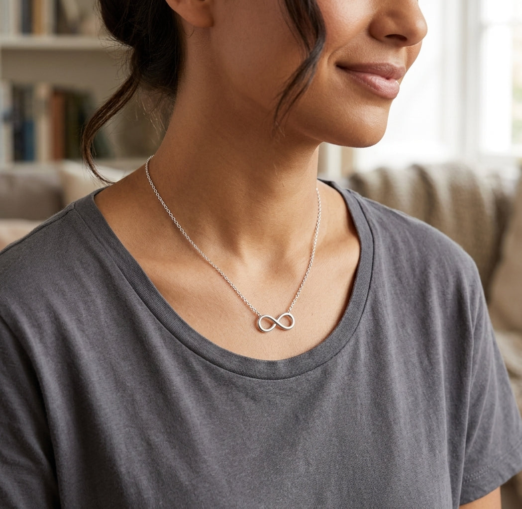 Collier infini argent rhodié