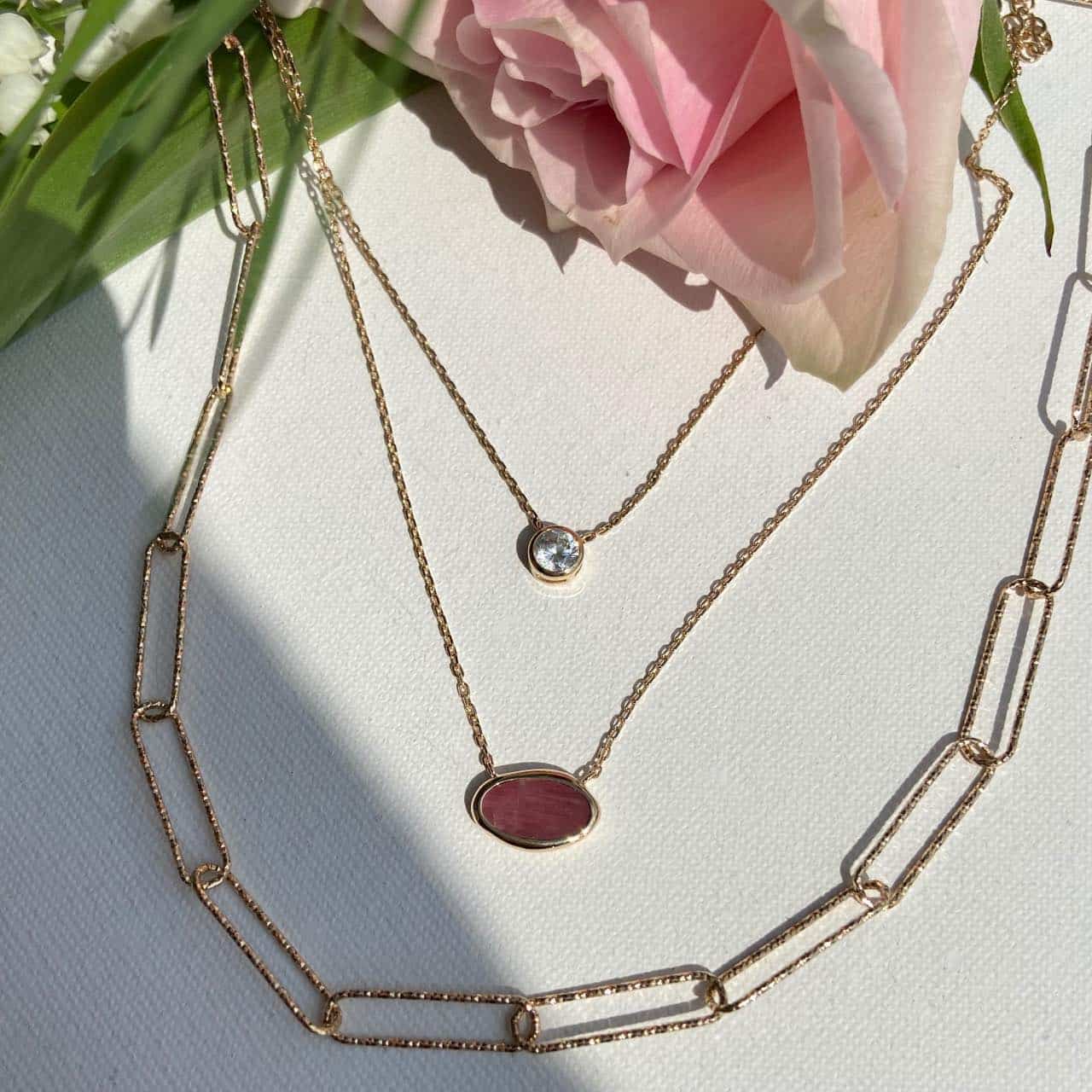 Collier femme plaqué or 18 carats