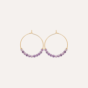 Créoles perles améthyste