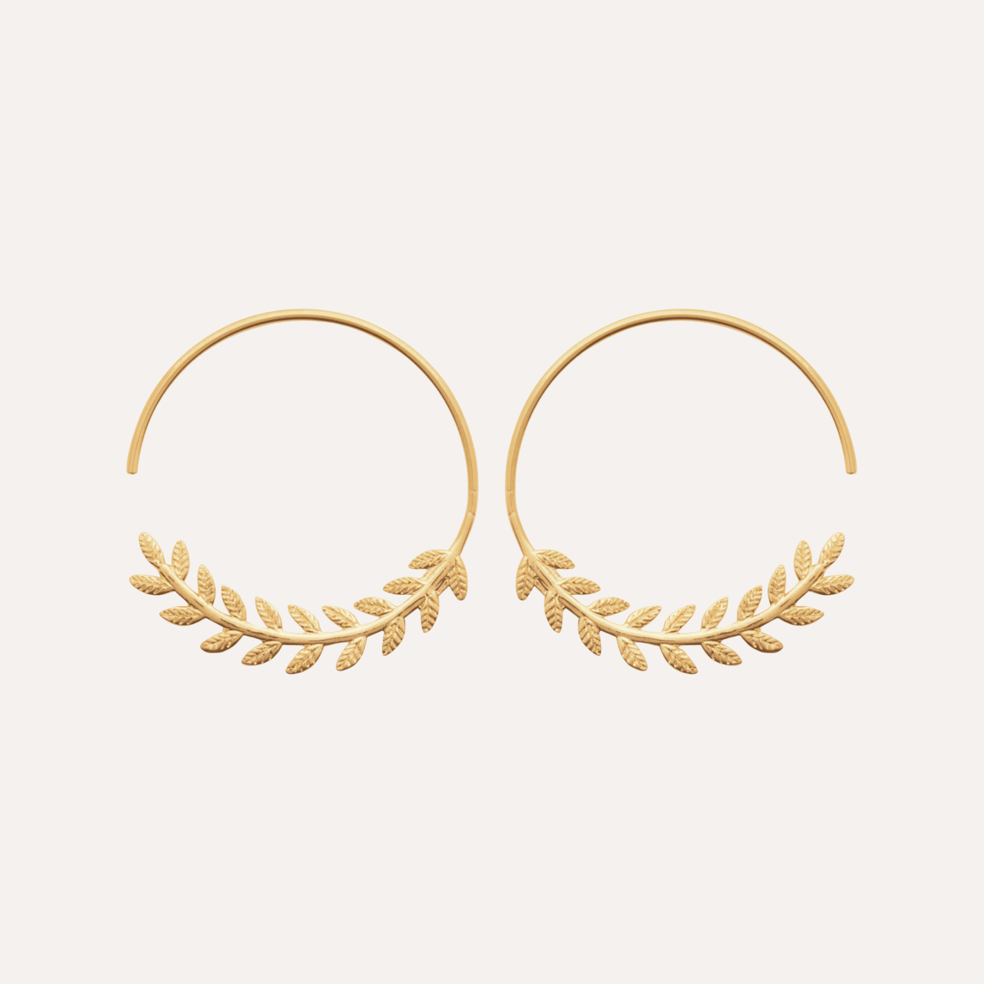 Créoles feuillage plaqué or