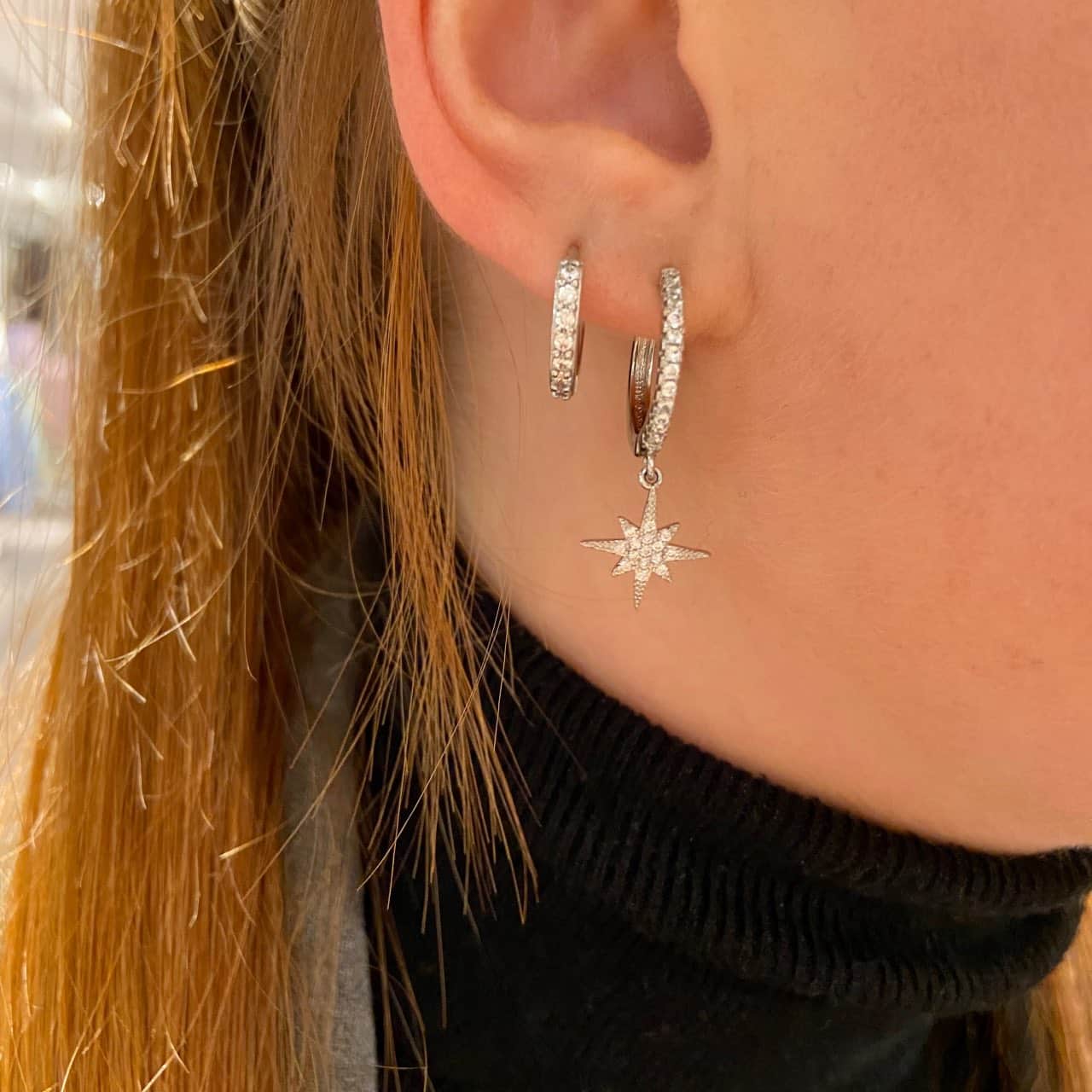 petites créoles argent étoile