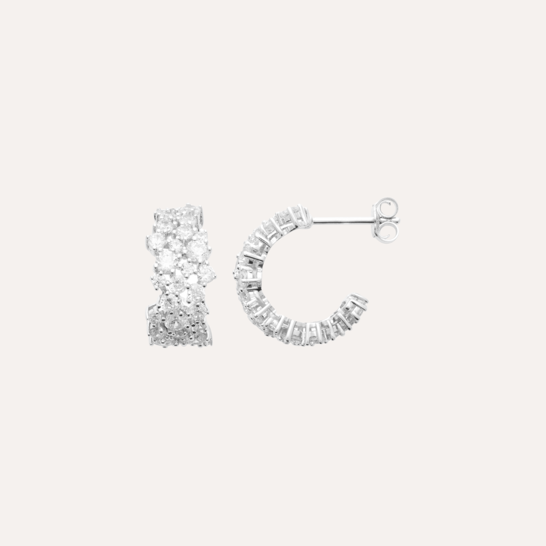 Créoles argent zirconium