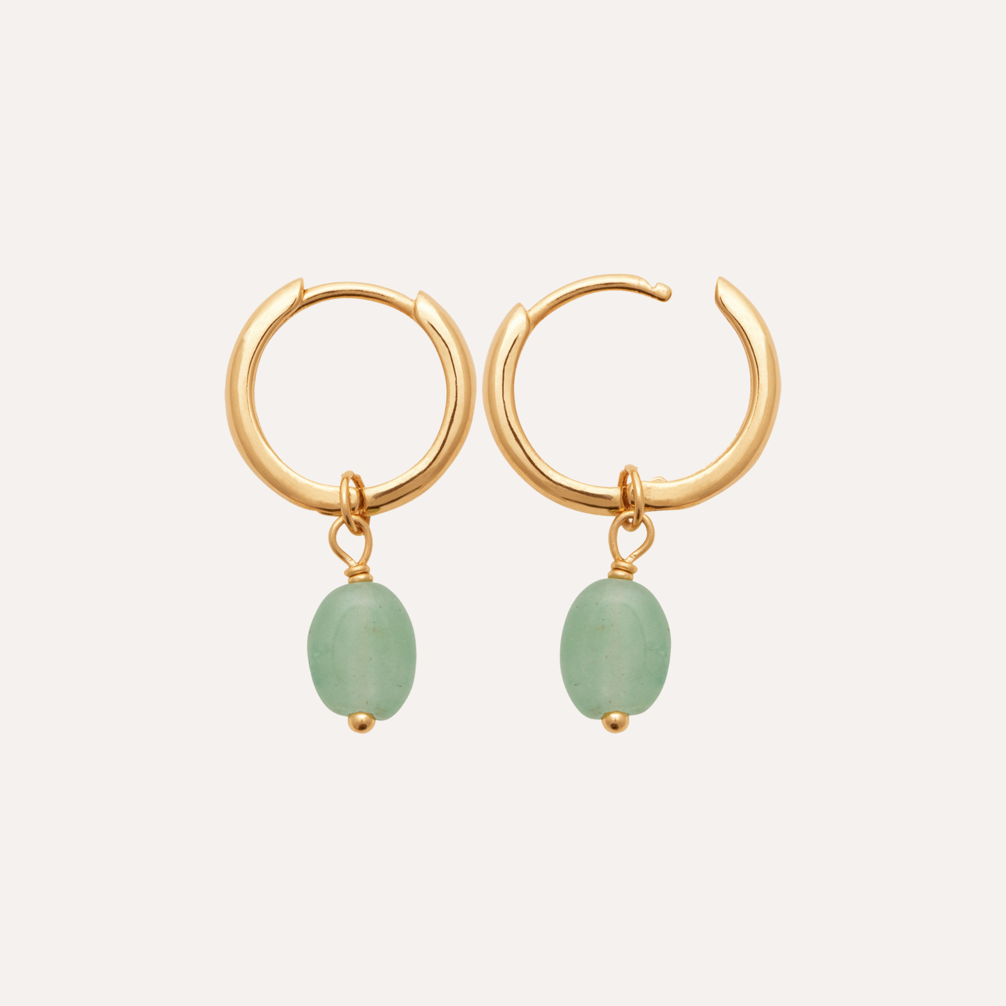 Petites créoles quartzite vert