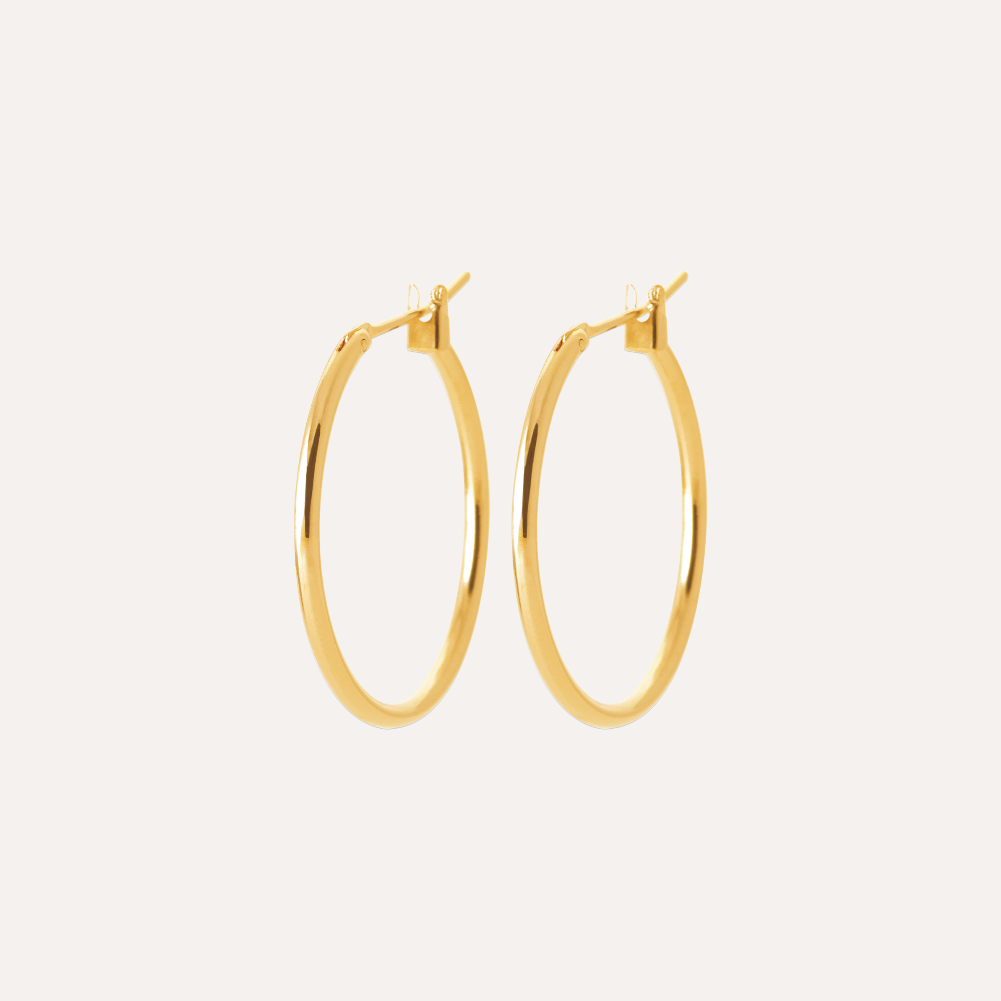 Créoles fines plaqué or 30 mm