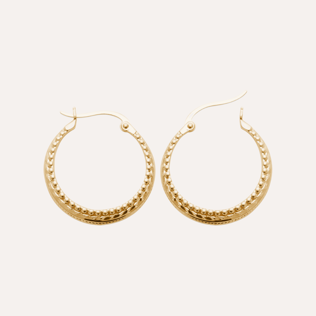 larges créoles plaqué or