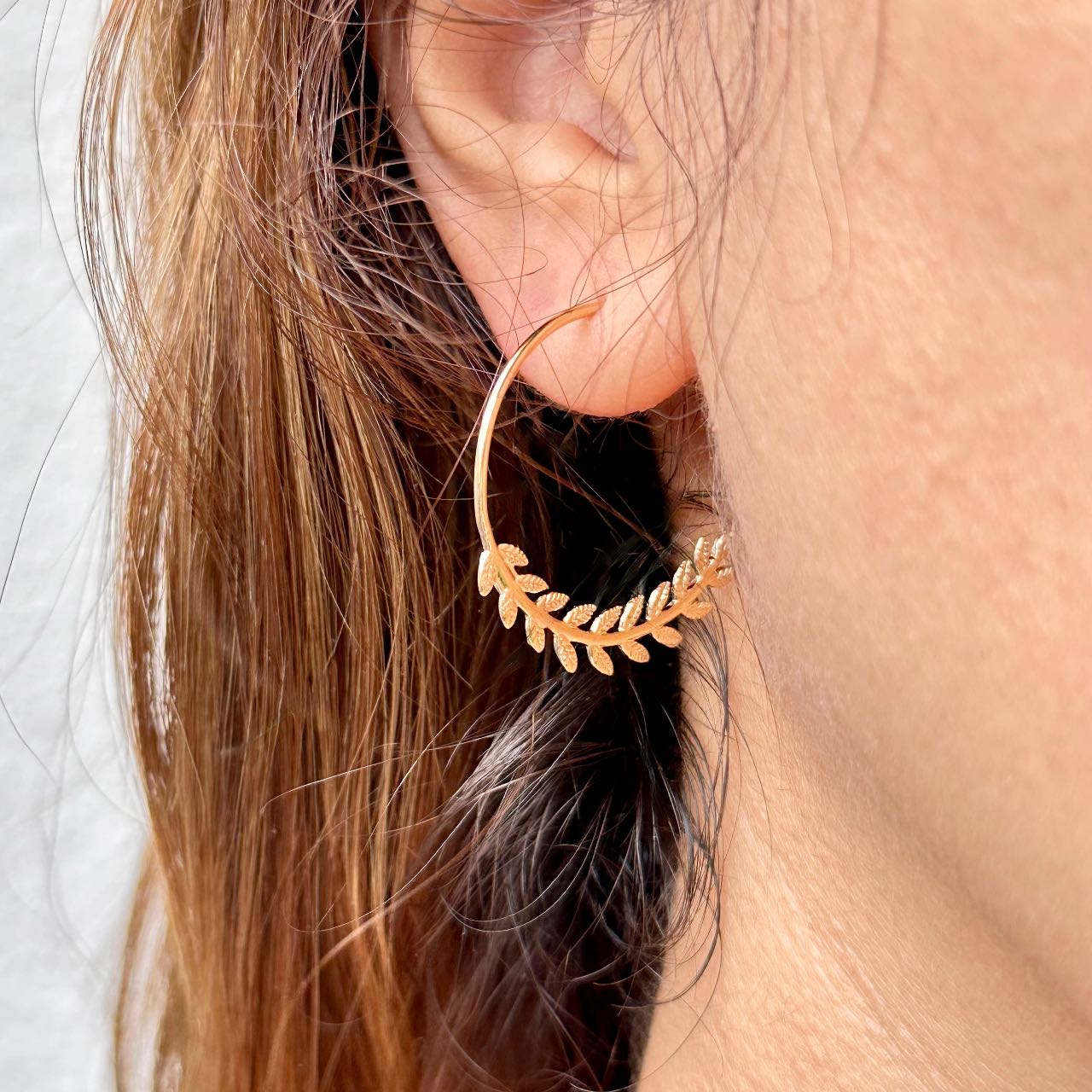 Créoles feuillages plaqué or