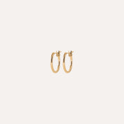 Créoles dorées élégantes 16 mm, boucles d’oreilles minimalistes chic pour femme