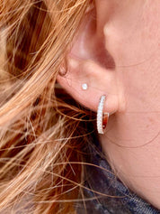 Boucles puces argent zircon et Créoles