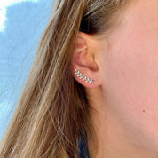 Boucles d'oreilles argent feuille