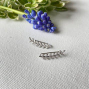 Boucles d'oreille feuille laurier argent