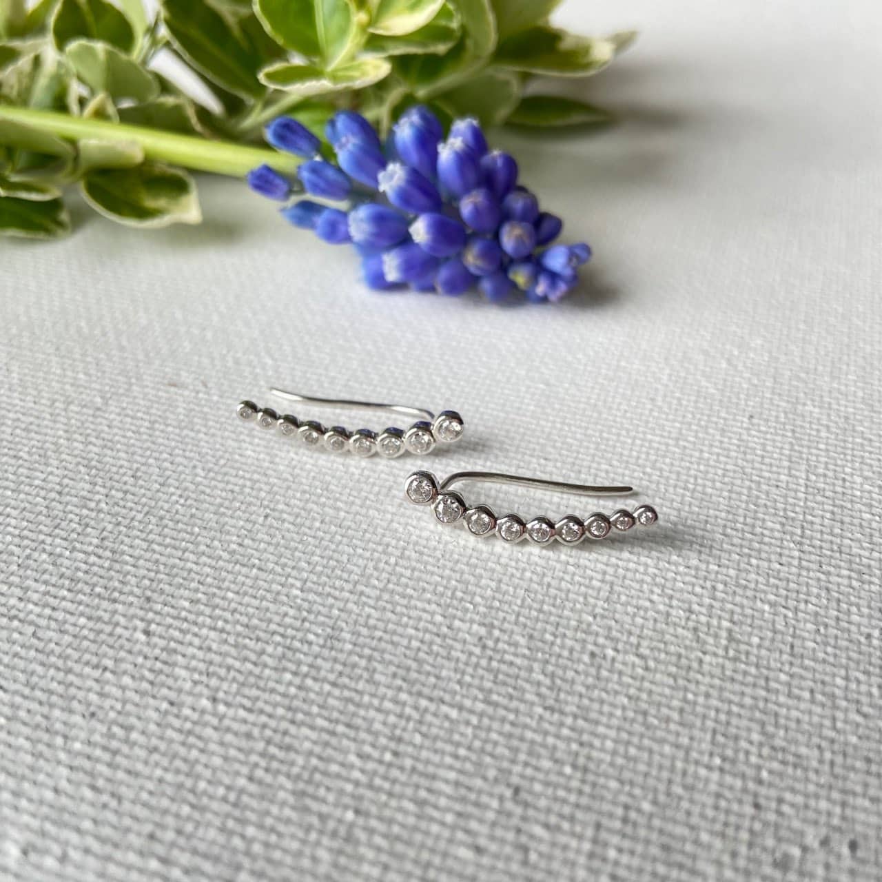 Boucles d'oreilles argent brillantes