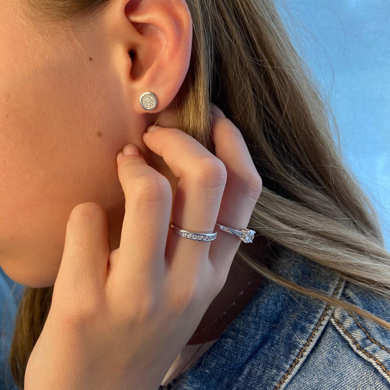 Boucles d'oreilles argent zircons