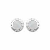 Boucles d'oreilles puces argent pastille de nacre