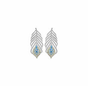 Boucles d'oreilles Plume zircon bleu