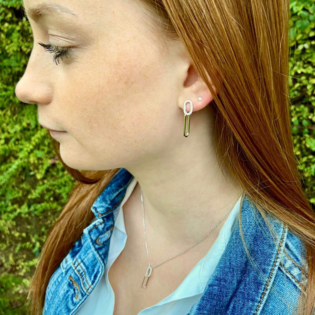 boucles d'oreilles argent double anneaux