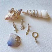 composition de bagues d'oreilles fantaisie en argent très tendance