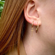 Boucles d'oreilles plaqué or croix