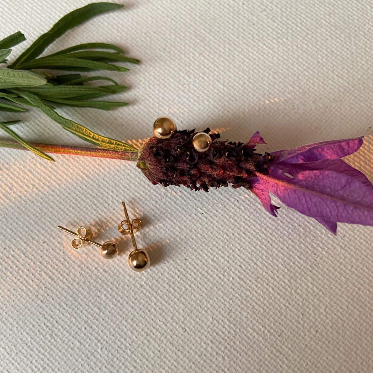 boucles d'oreilles boules plaqué or