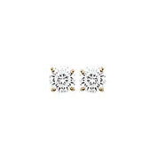 Boucles puces plaqué or zircon serti 4 griffes