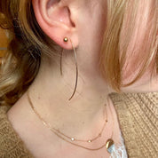 Boucles d'oreilles plaqué or tige traversant l'oreille