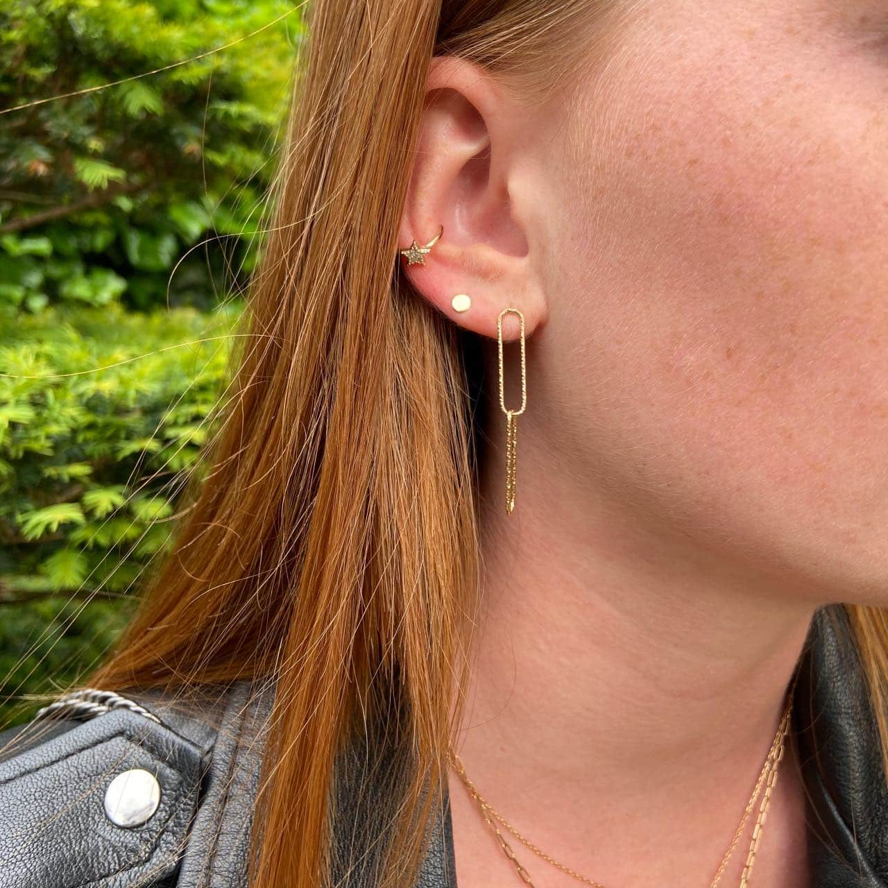 Boucles plaqué or 2 maillons striés