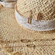 Boucles d'oreilles maillon ovale et strass