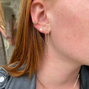 Bague d'oreille plaqué or agrémenté d'une étoile serti d'oxydes de zirconium