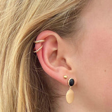 Bague d'oreille femme plaqué or bords perlés