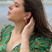 grandes boucles créoles ciselées plaqué or