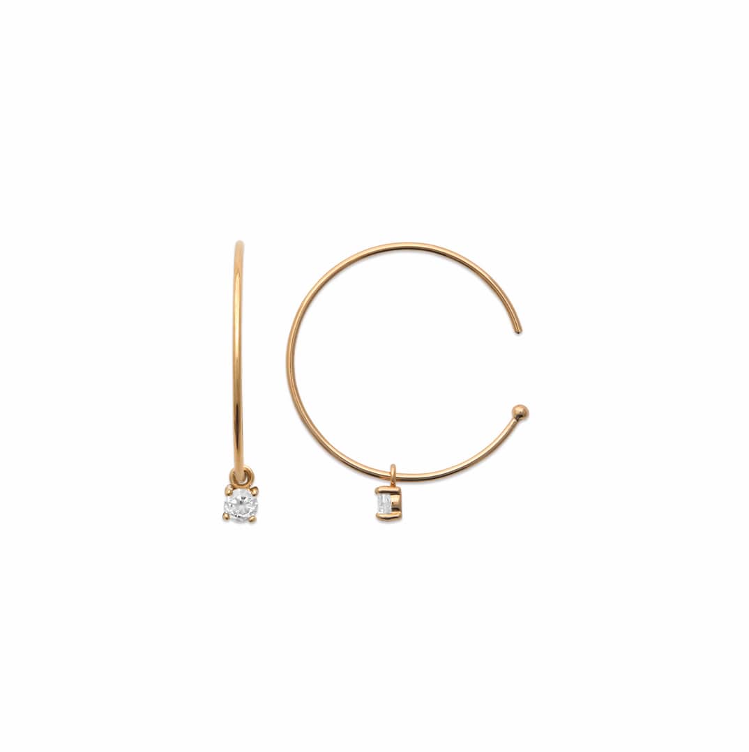 Créoles fines plaqué or oxyde zirconium