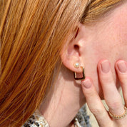 Créoles plaqué or carrée