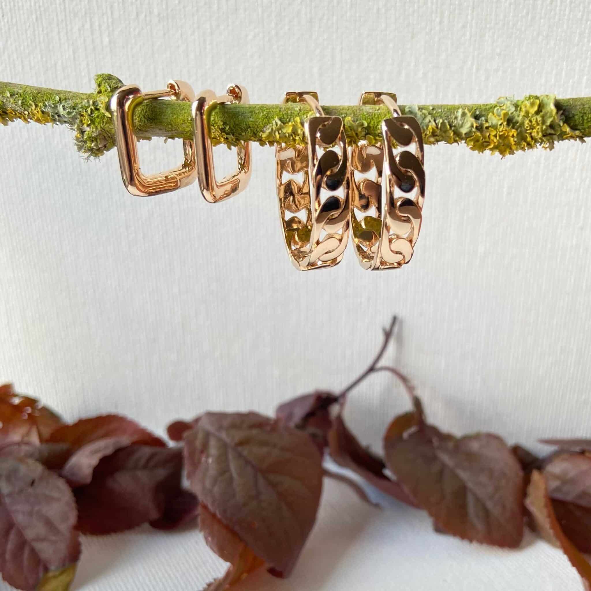 Boucles d'oreilles créoles carré