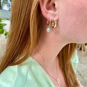 petites créoles perle quartzite vert Véra