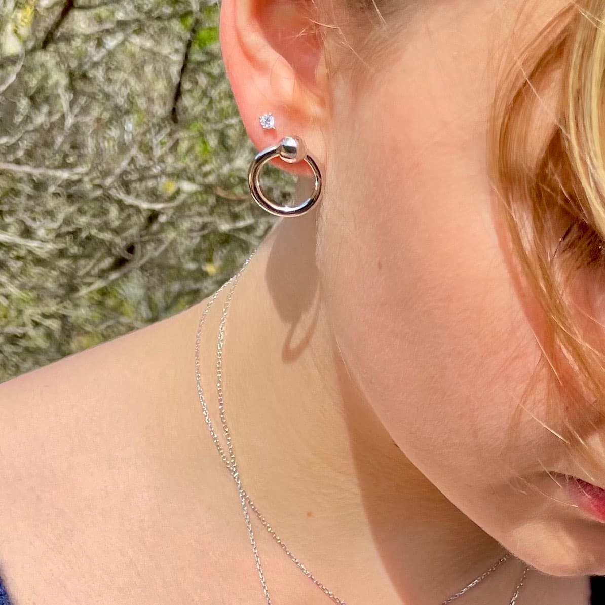 Boucles d'oreilles argent sphère argent