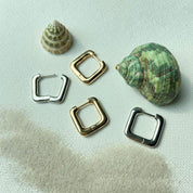 Boucles d'oreilles créoles carré