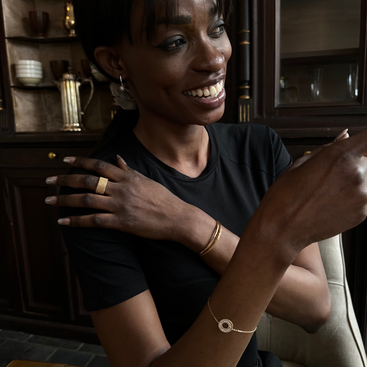 large bague plaqué or