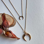 Colliers pendentifs croissant de lune plaqué or