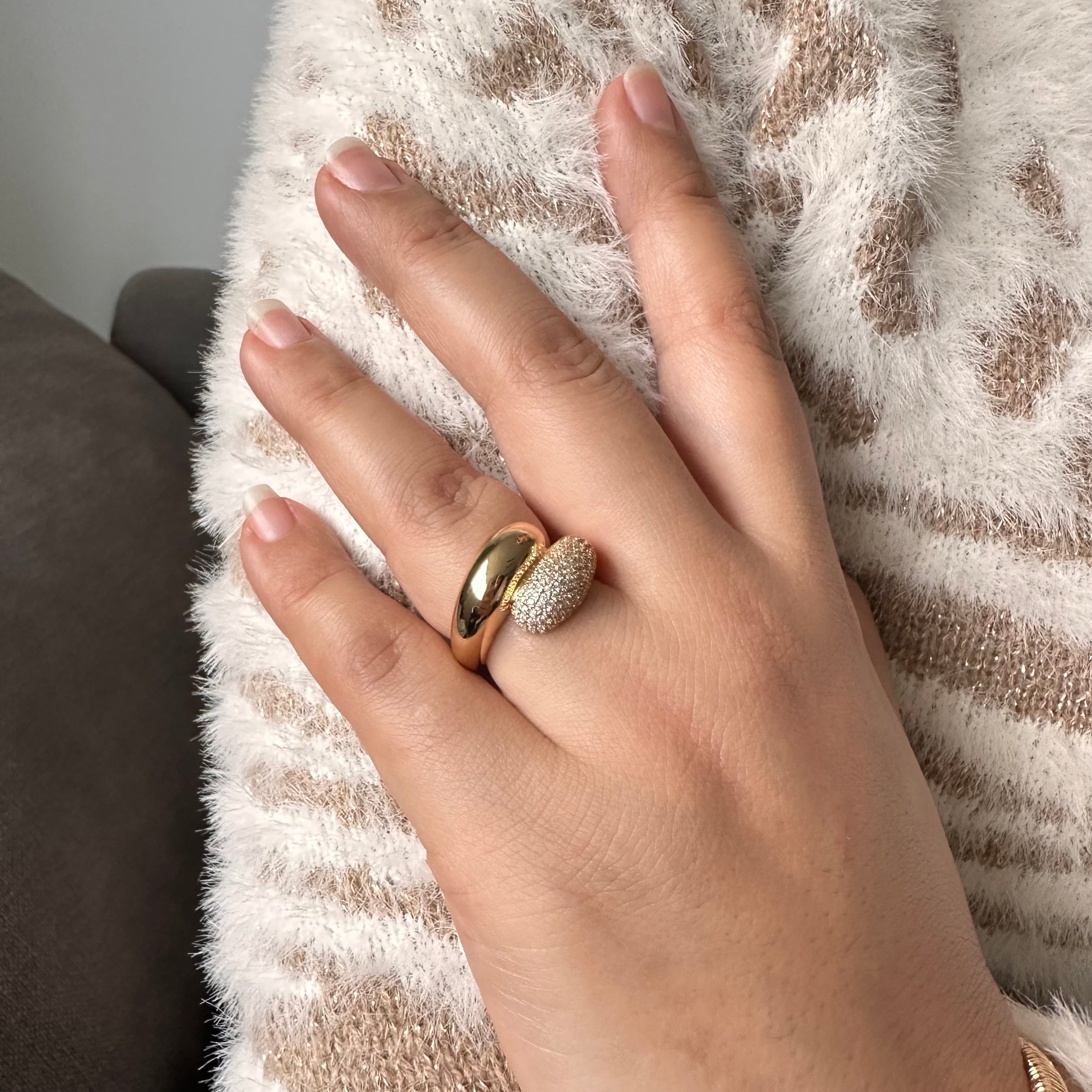 Bague plaqué or Indira zirconium