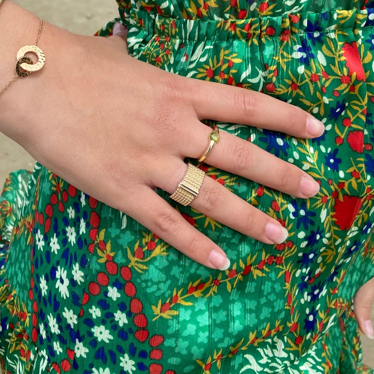 Large bague perlée Carolane