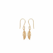 Boucles d’oreilles pendantes dorées motif plume, bijoux chic femme