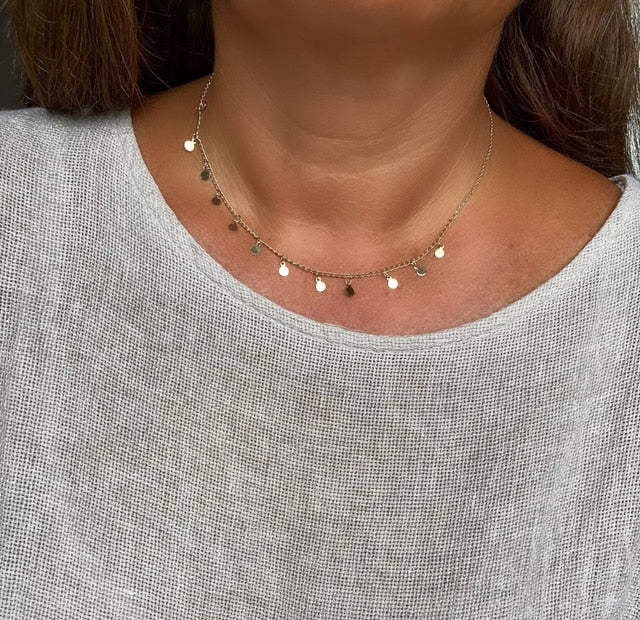 collier pastilles plaqué or Les Bijoux Chics