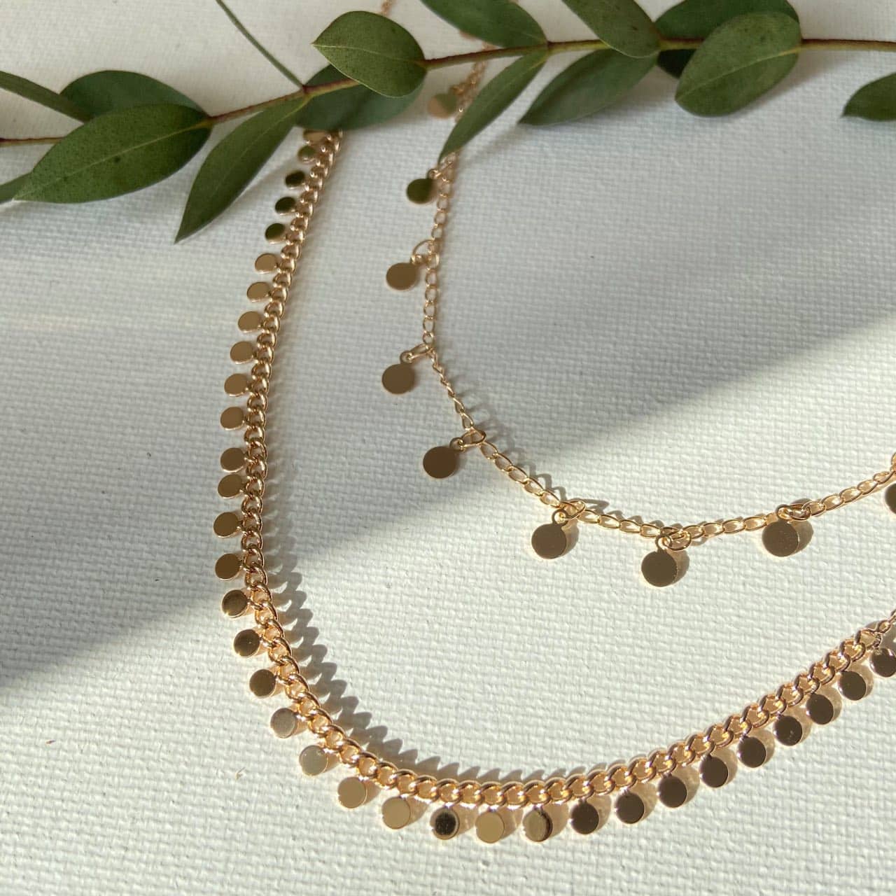 Composition de 2 colliers plaqué or femme