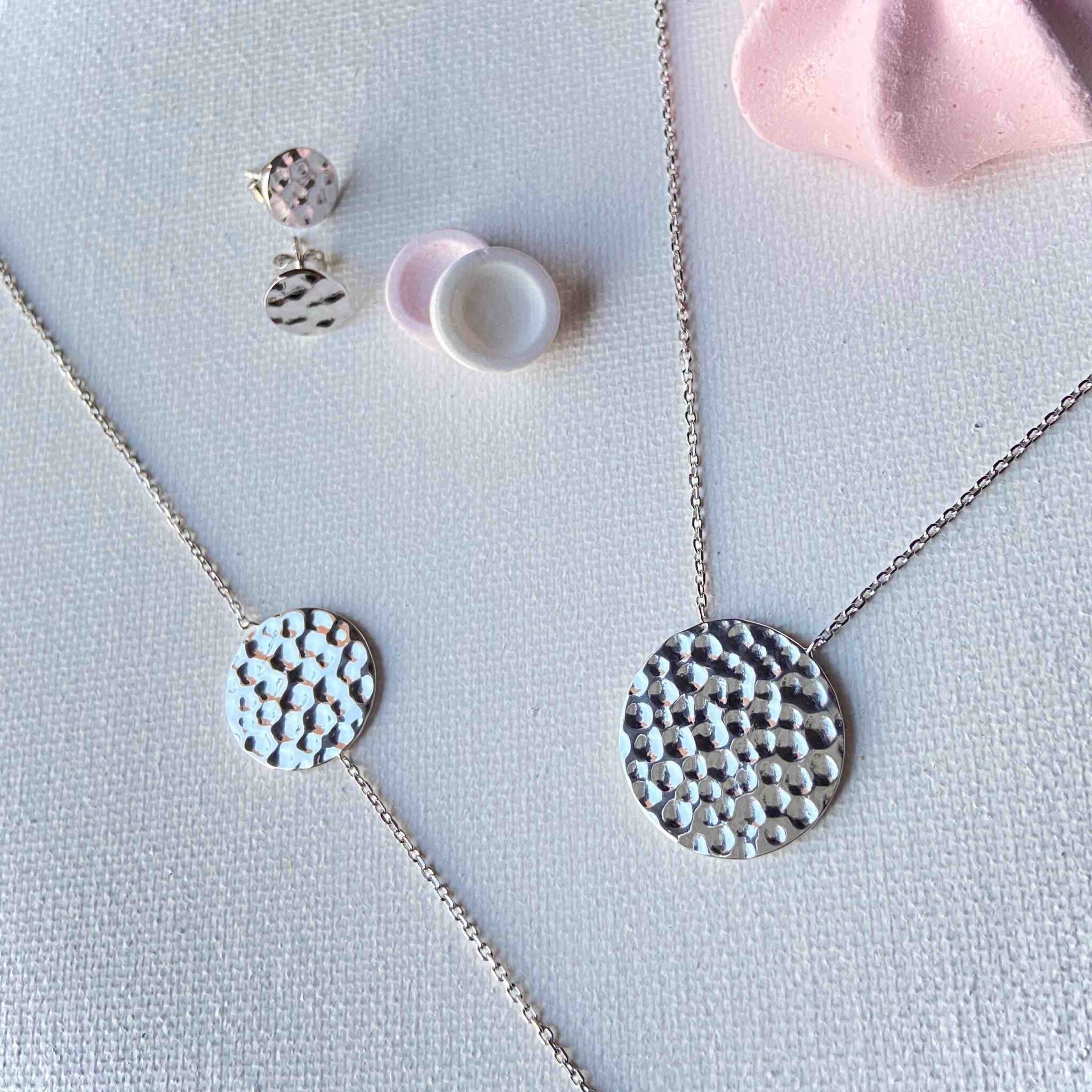 Bijoux argent martelé rhodié