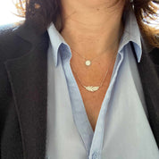 collier argent plume