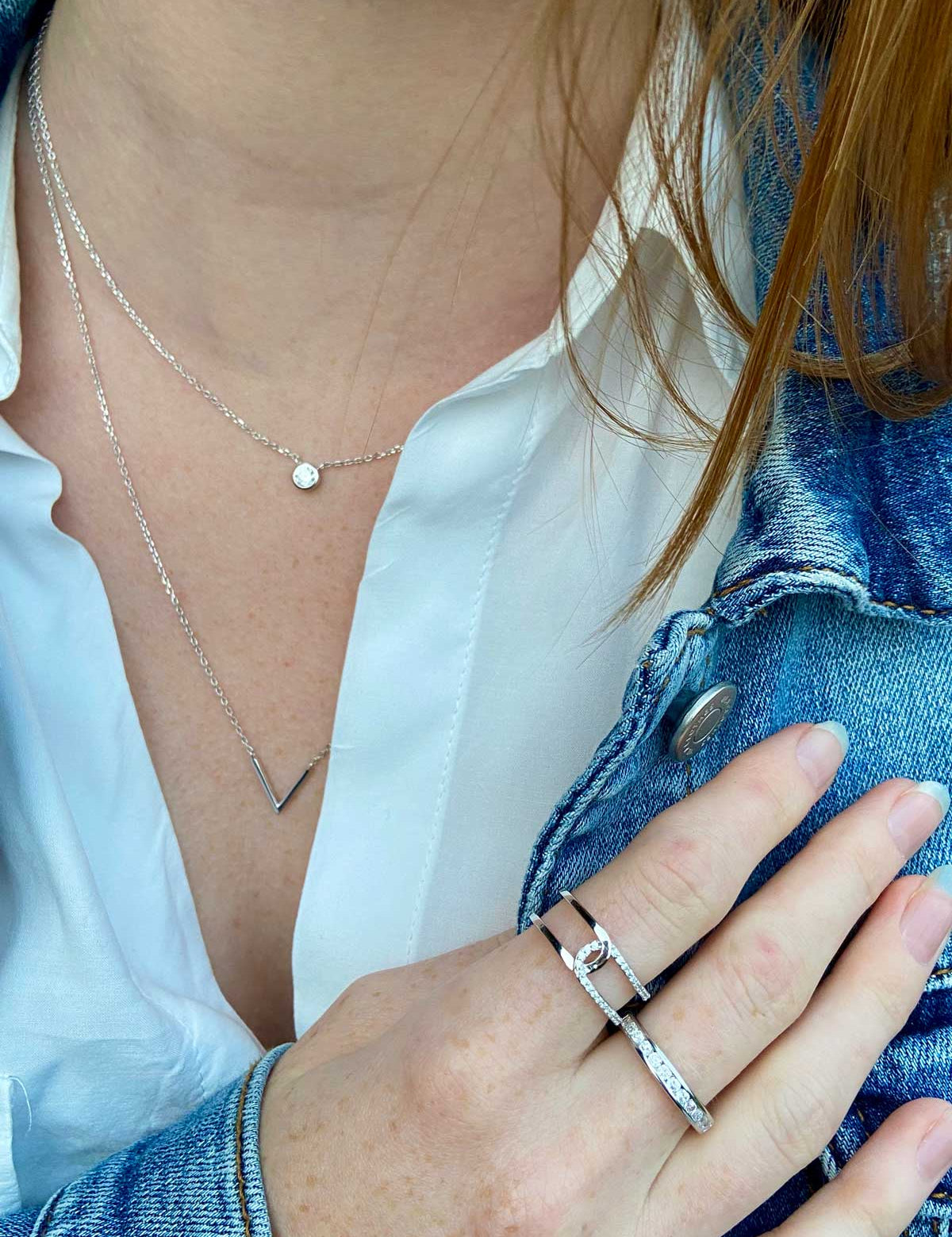 Collier argent double chaine