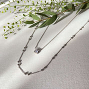 Duo de colliers argent fantaisie