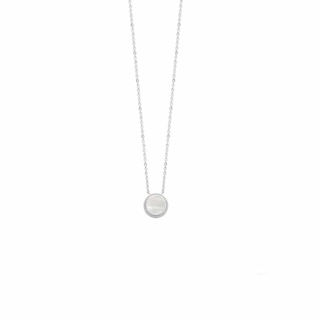 Collier pastille nacre en argent