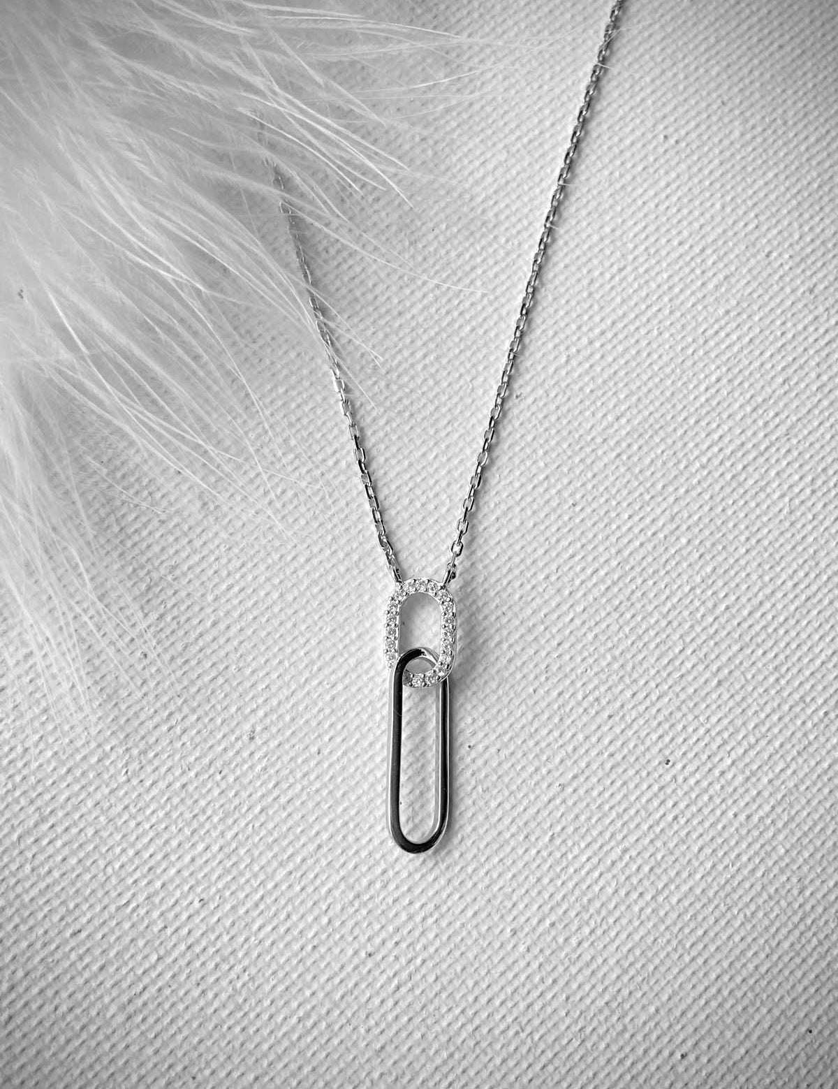 Collier argent zircon