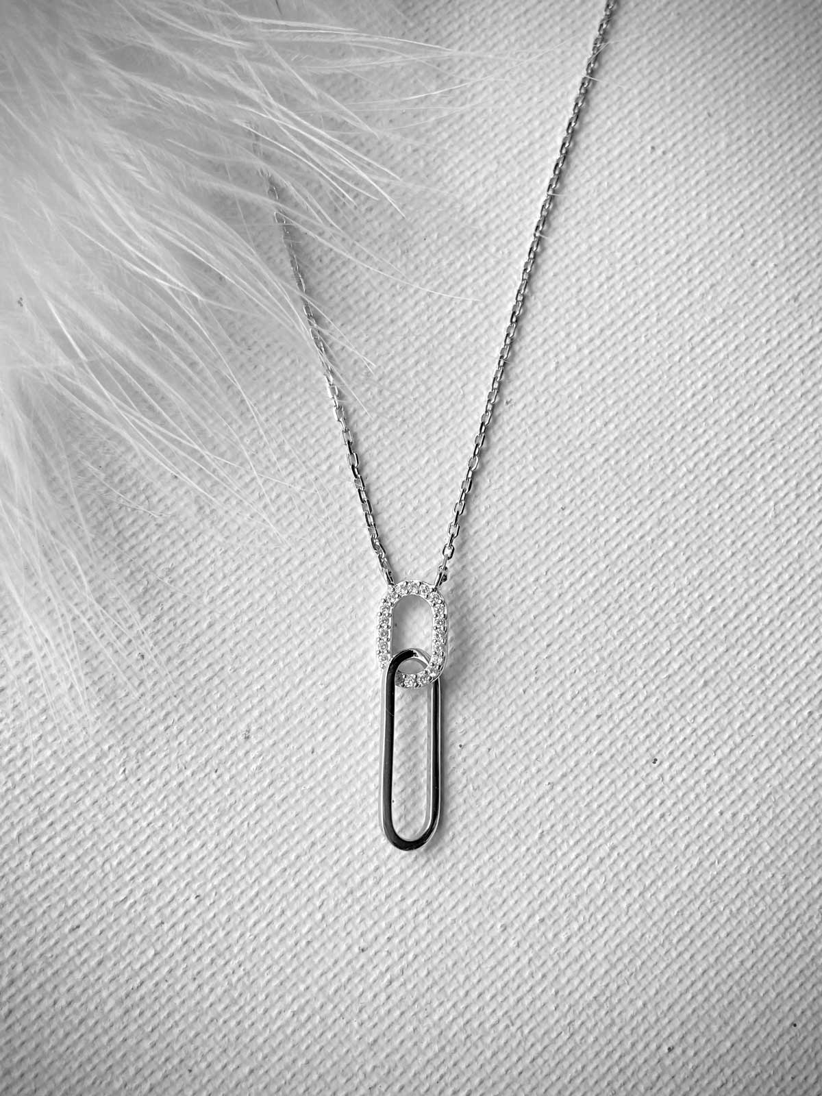 Collier argent zircon