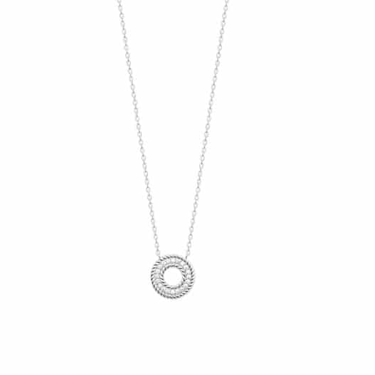 Collier argent femme sphère zirconium